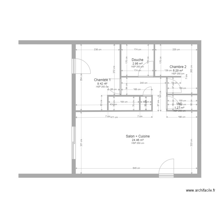 Mollans 3 6 9 Plan 5 Pi ces 43 M2 Dessin Par Morgan SAMTCHEVSKY