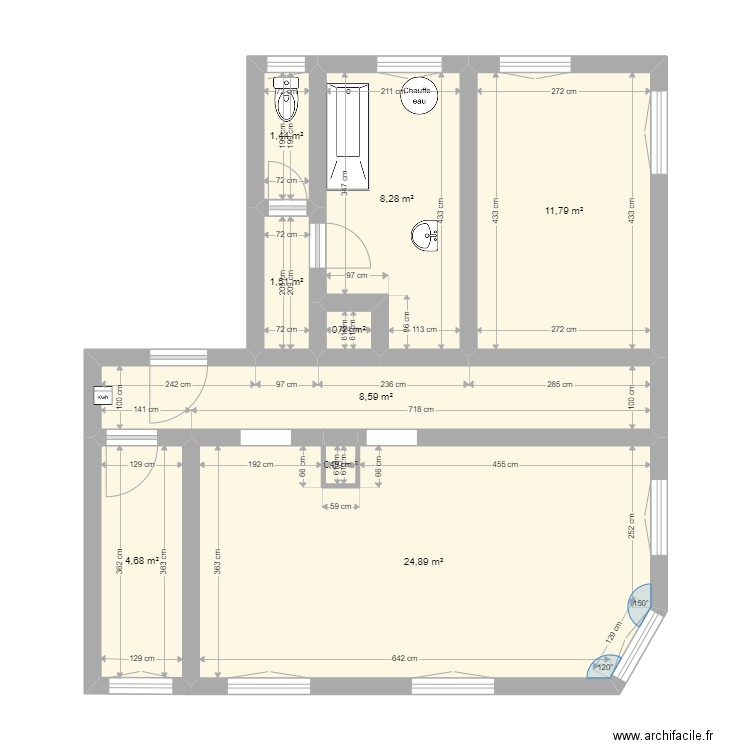 Trachanas Alpes F3 2eme. Plan de 9 pièces et 62 m2