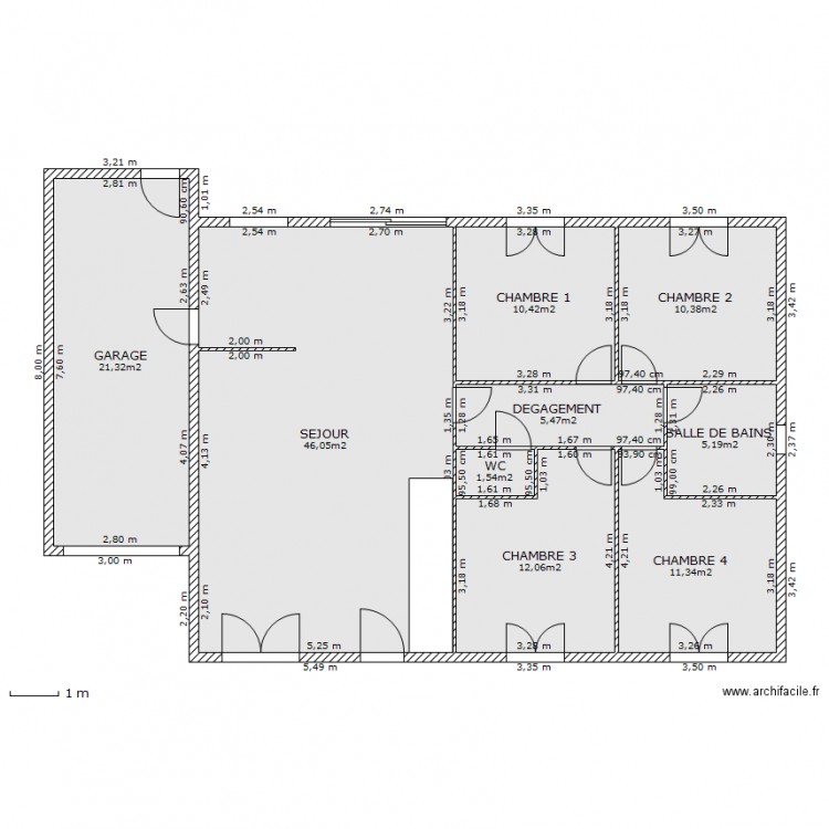 PLAIN PIED COMBLES RECUPERABLES   GARAGE ACCOLE. Plan de 0 pièce et 0 m2