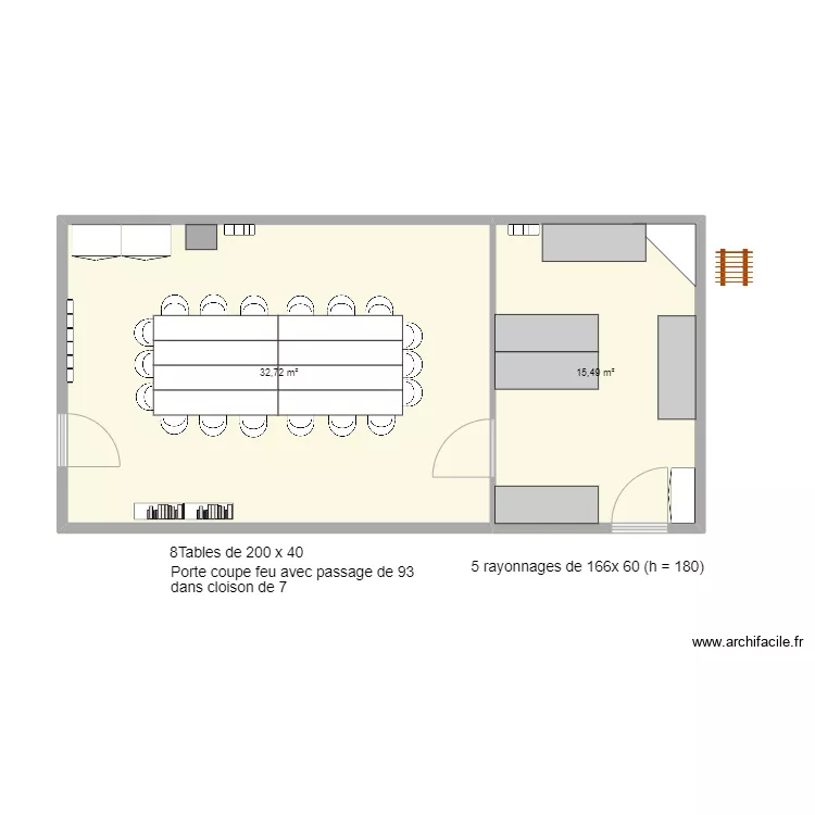 Saint Vincent de Paul et salle cat&eacute; (projet 3). Plan de 