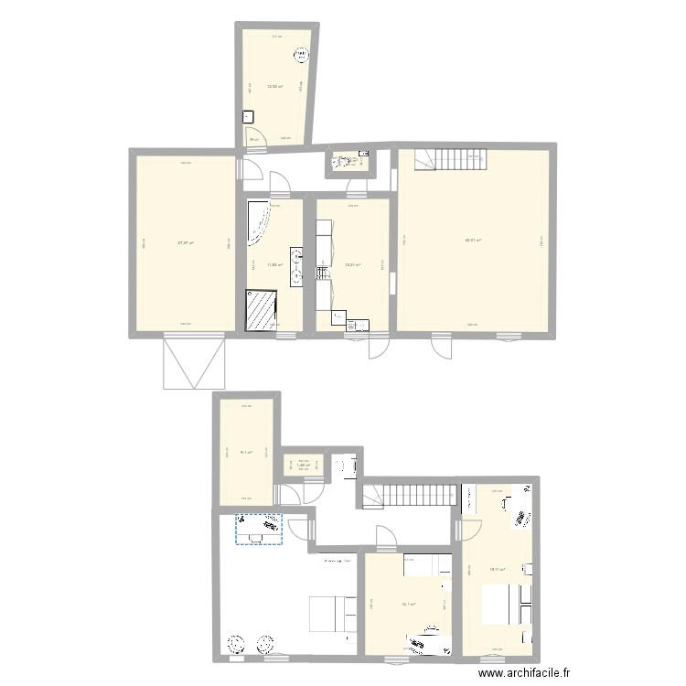 Nouvelle Maison. Plan de 10 pièces et 154 m2