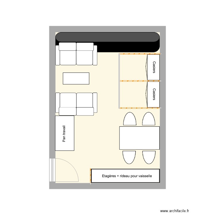 Vestiaire Tourello. Plan de 0 pièce et 0 m2