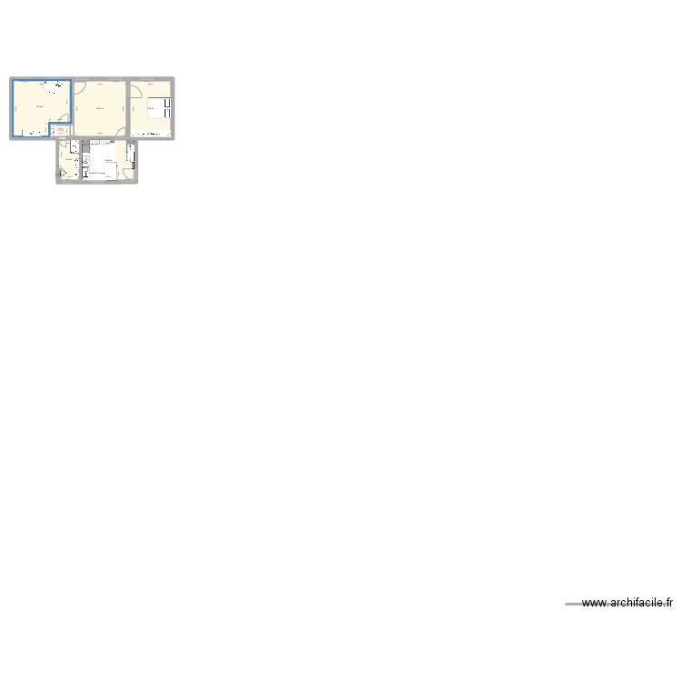 Place St Louis. Plan de 7 pièces et 86 m2