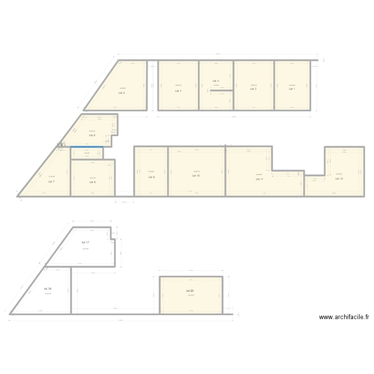 surfaces 2. Plan de 0 pièce et 0 m2