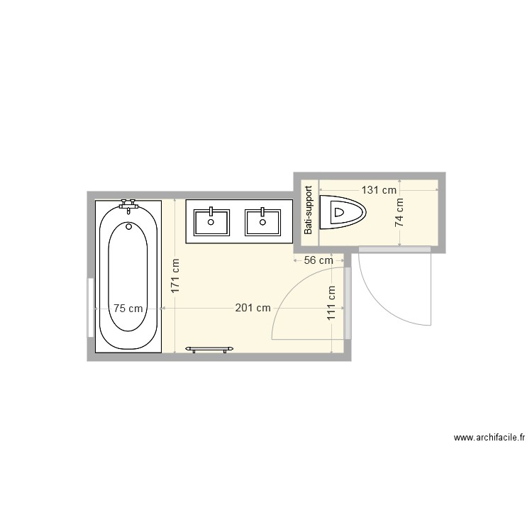SDB Etage Domenichini. Plan de 0 pièce et 0 m2