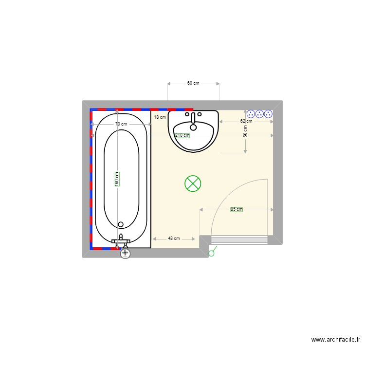 FAYARD existant. Plan de 1 pièce et 3 m2