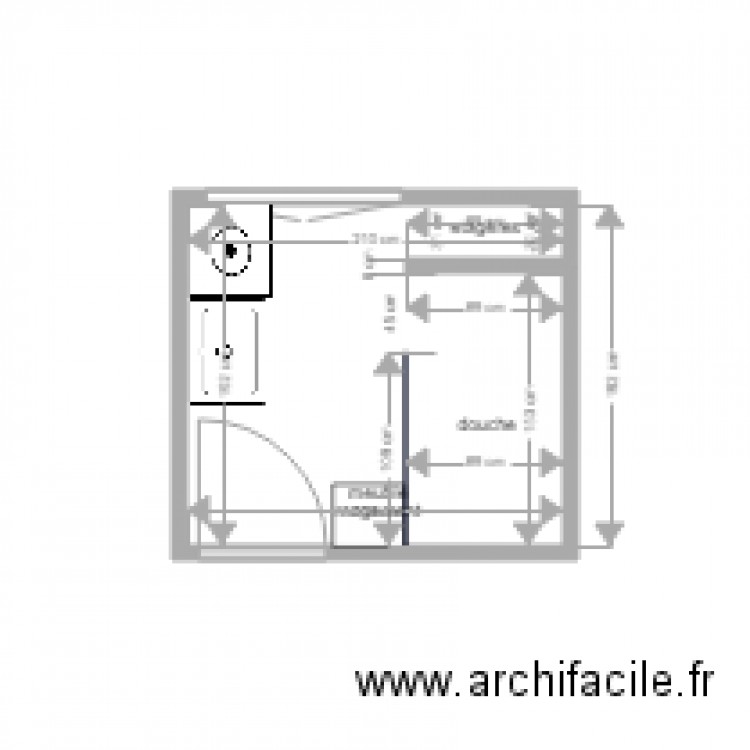 sdb rdc .2. Plan de 1 pièce et 4 m2