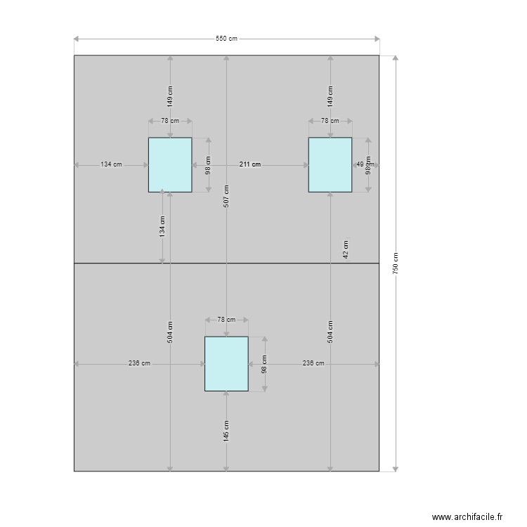 Plan de la toiture non remaniée Versant Sud et Nord. Plan de 0 pièce et 0 m2