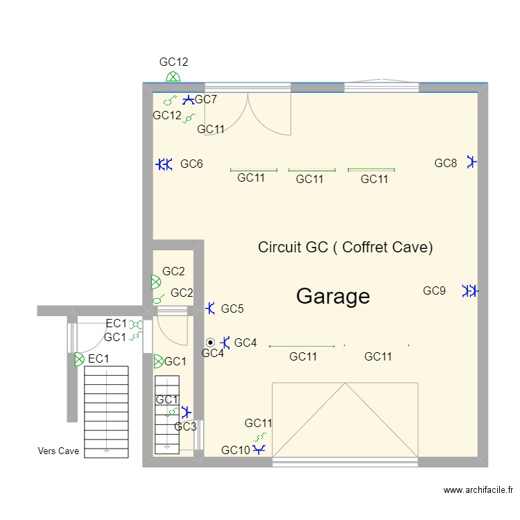 Garage. Plan de 2 pièces et 83 m2