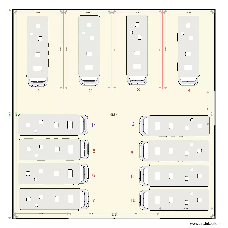 hangar caravane. Plan de 