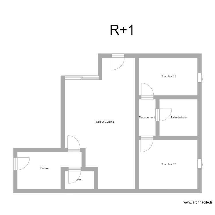 350601390. Plan de 7 pièces et 71 m2