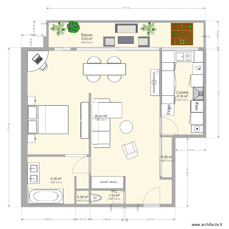 Plan Etat Projete 2. Plan de 0 pièce et 0 m2