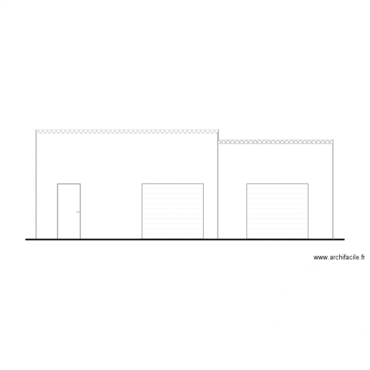 Facade Est avec Projet. Plan de 0 pièce et 0 m2