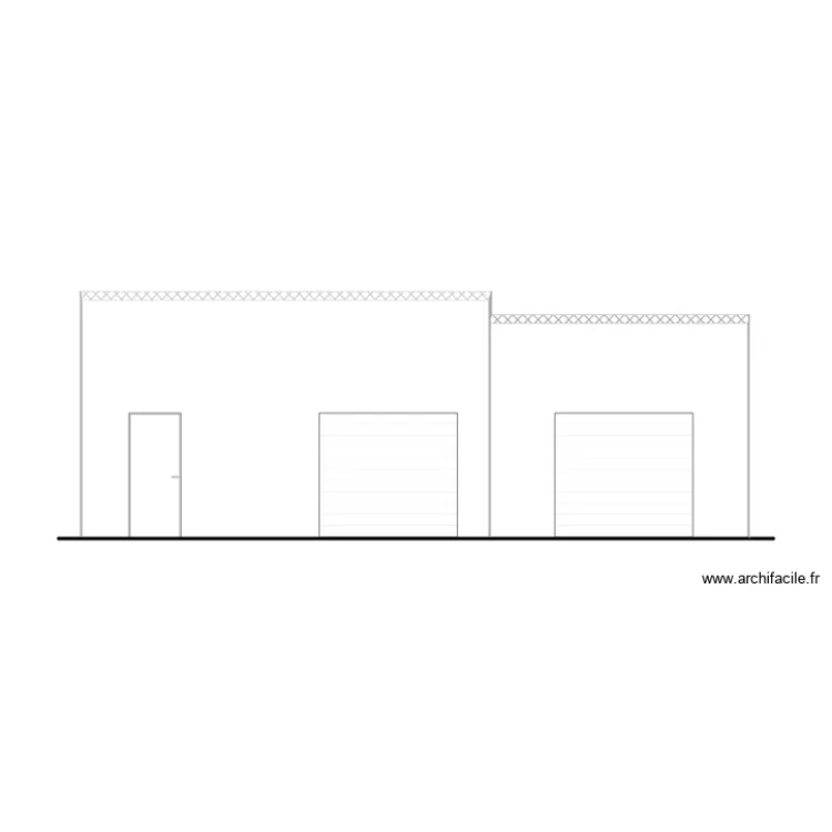 Facade Est avec Projet. Plan de 