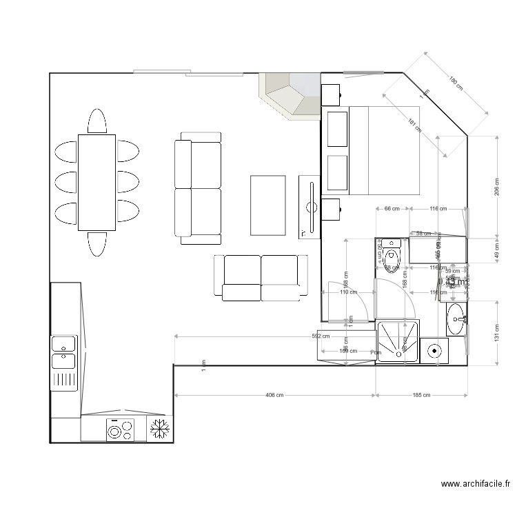 AL avec cotes. Plan de 0 pièce et 0 m2