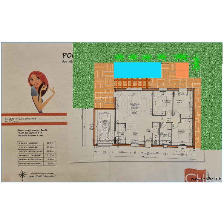 piscine. Plan de 0 pièce et 0 m2