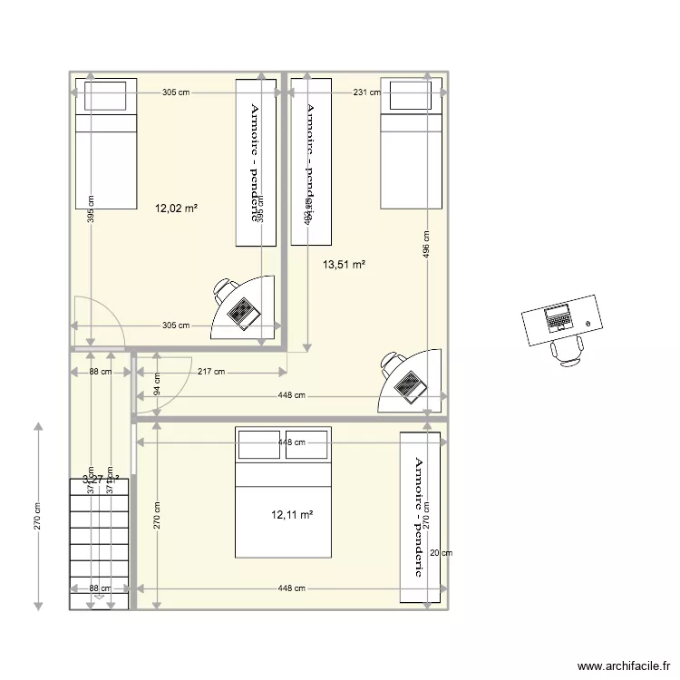 etage elevation nord V2. Plan de 