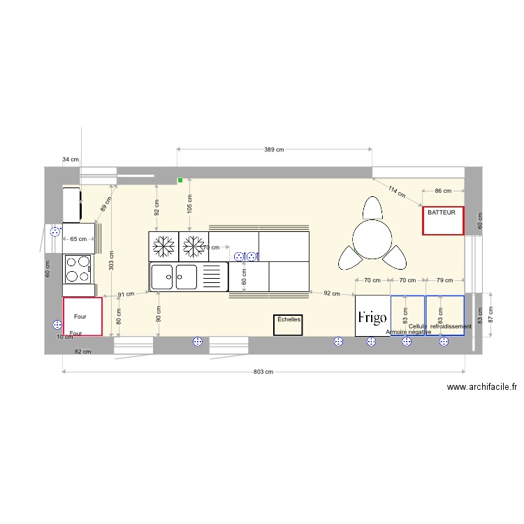 Cuisine pontivy3T. Plan de 1 pièce et 25 m2