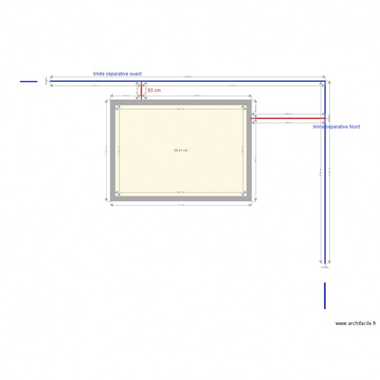 plan de masse côté et limites séparatives. Plan de 0 pièce et 0 m2