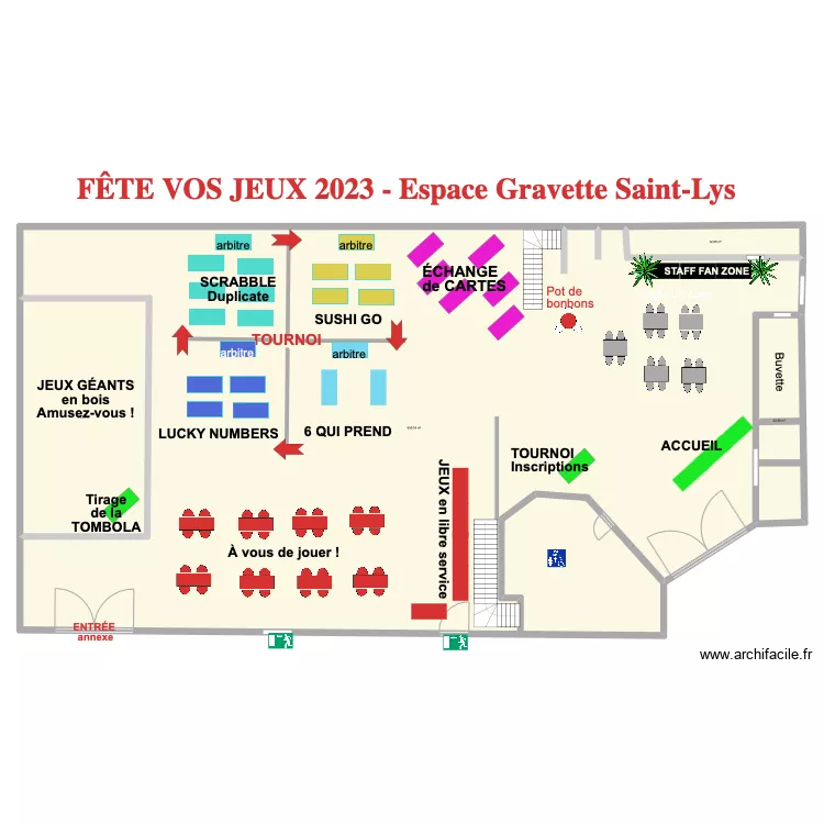 ESPACE GRAVETTE Fête vos jeux 2023. Plan de ESPACE GRAVETTE Fête vos jeux 2023. Plan de
