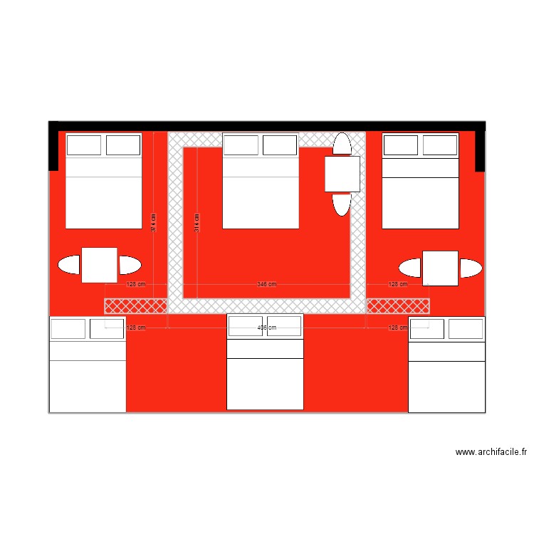 FOIRE DE CAEN. Plan de 2 pièces et 65 m2