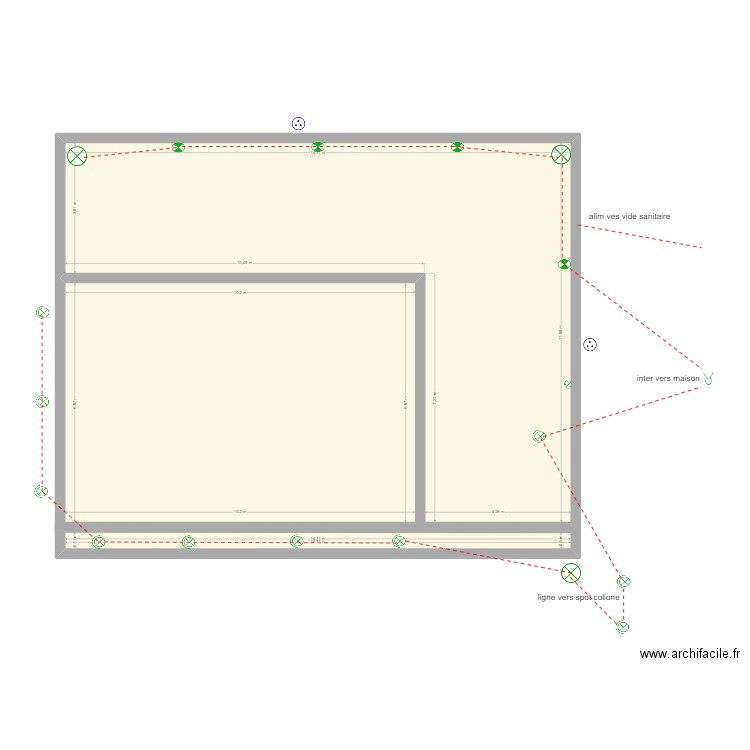 piscine david . Plan de 3 pièces et 165 m2