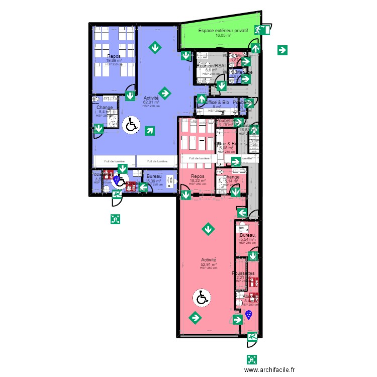 Malakoff 2 projet V2 ArL fr JoD evac. Plan de 30 pièces et 299 m2