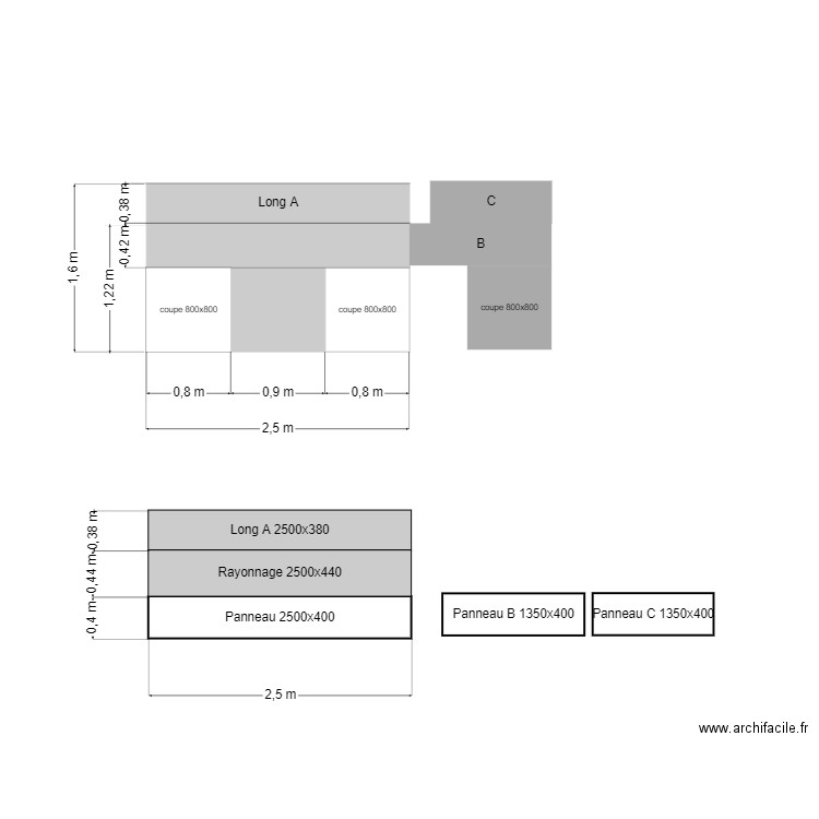 DECOUPE PANNEAUX. Plan de 0 pièce et 0 m2