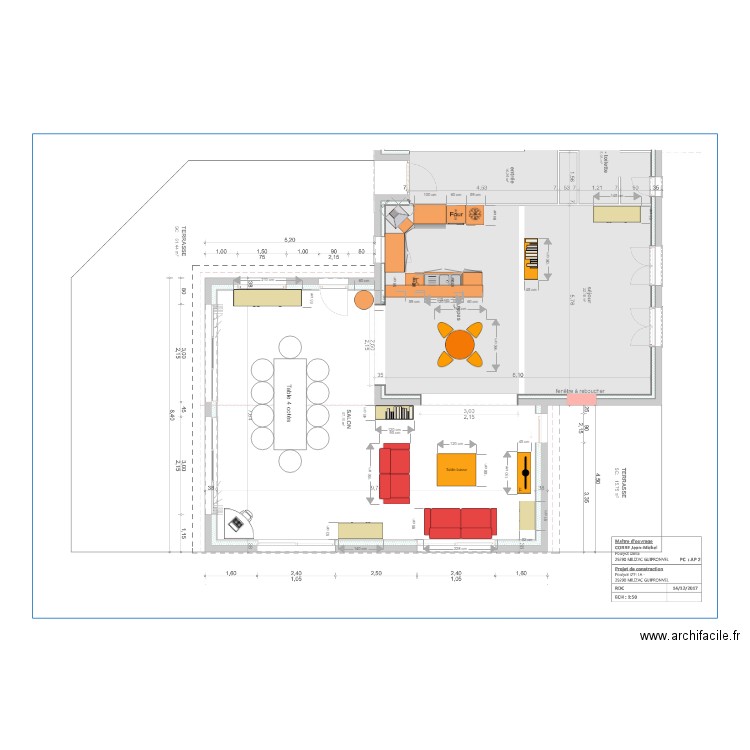 Aménagement extension. Plan de 0 pièce et 0 m2