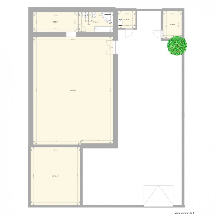 plan existant Salon. Plan de 0 pièce et 0 m2