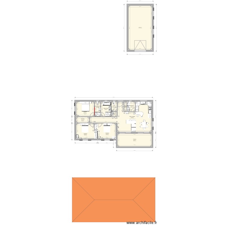 LLL. Plan de 13 pièces et 173 m2