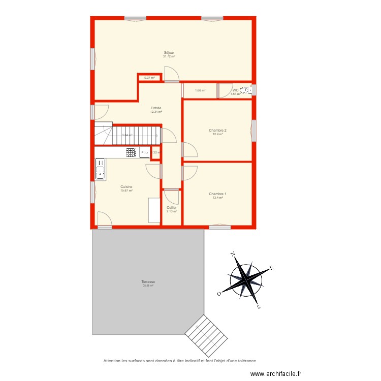 BI 2413 rdc non côté. Plan de 0 pièce et 0 m2