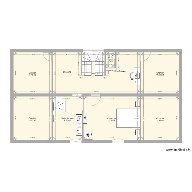 Etage. Plan de 0 pièce et 0 m2