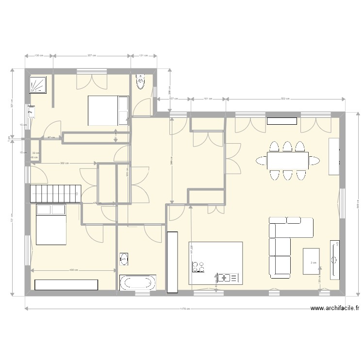                    Yvrac RDC Existant 03 02. Plan de 0 pièce et 0 m2