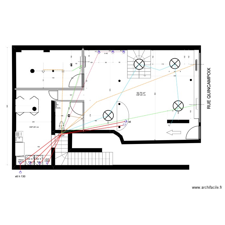 PLAN D'ÉLECTRICITÉ RDC SOKHA. Plan de 4 pièces et 84 m2