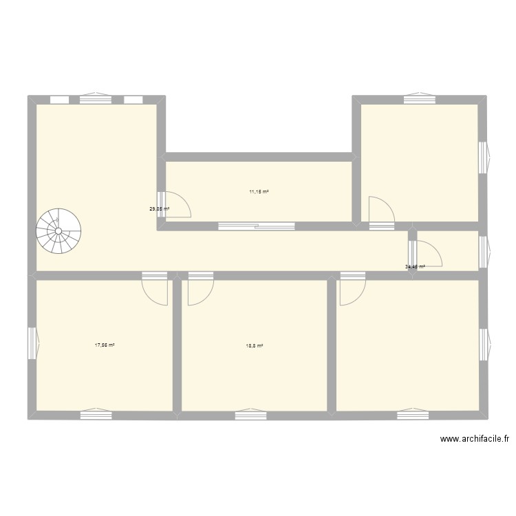 etage 1. Plan de 5 pièces et 112 m2