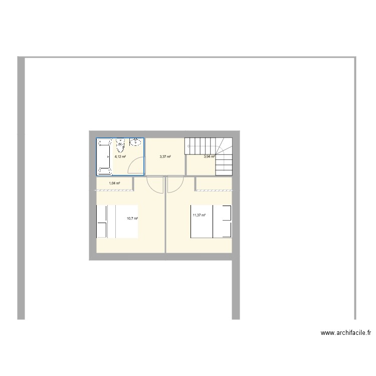 projet Flexi 2022 étage. Plan de 6 pièces et 35 m2