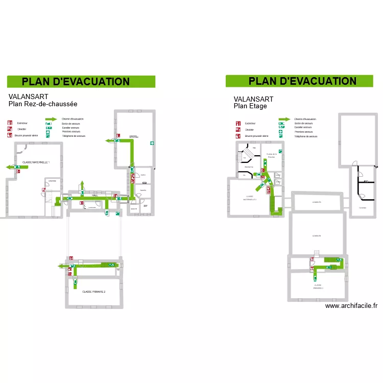 Ecole de Valansart. Plan de 