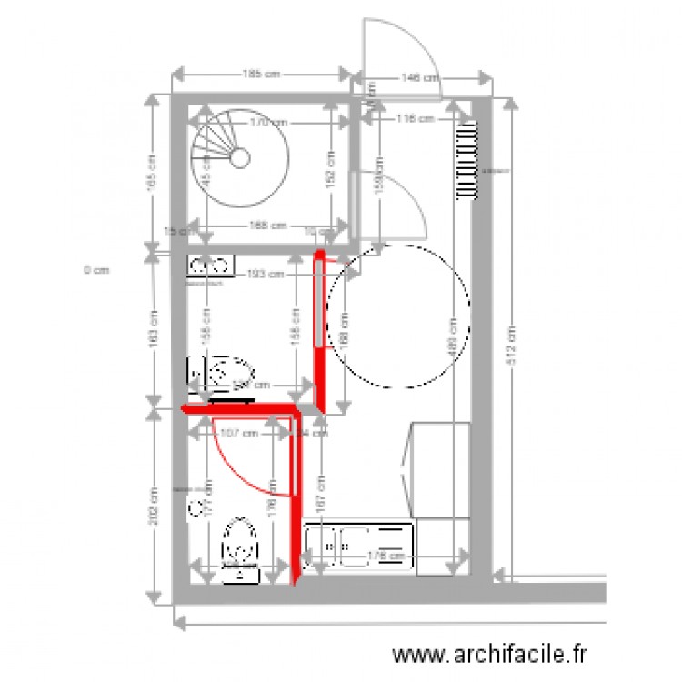 wc blanchard projet 4. Plan de 0 pièce et 0 m2