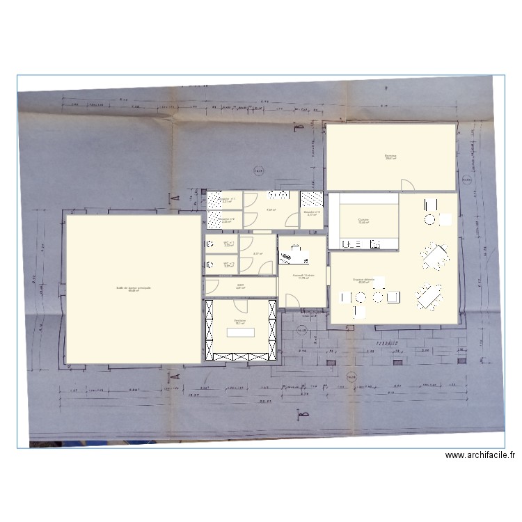 Draft plans Nora. Plan de 14 pièces et 213 m2