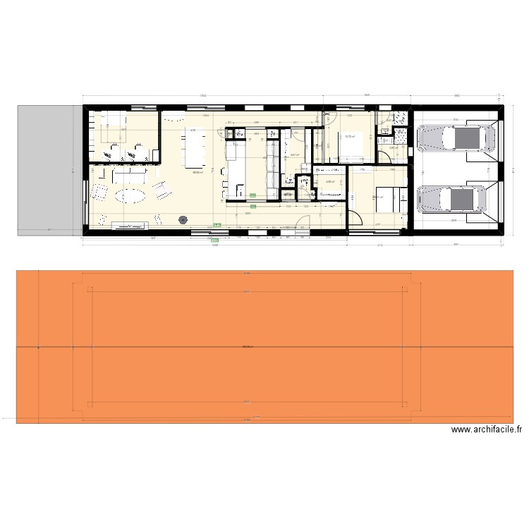 Maison 3 ch RdC SH 150m2 avec garage. Plan de 10 pièces et 295 m2