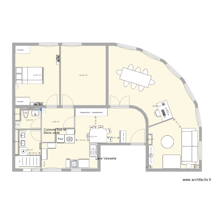 aurelien  chambre V5. Plan de 13 pièces et 100 m2