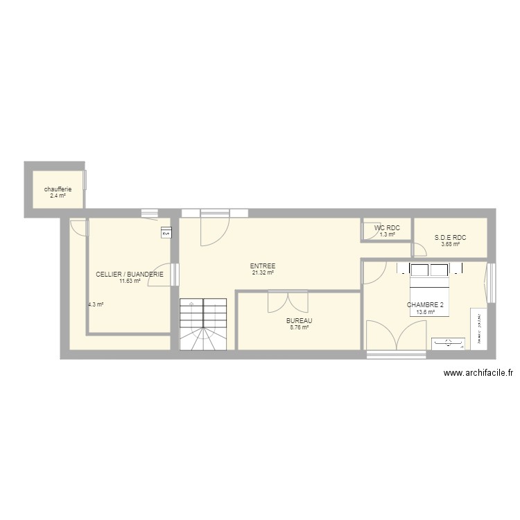 INTERIEUR RDC 02. Plan de 0 pièce et 0 m2