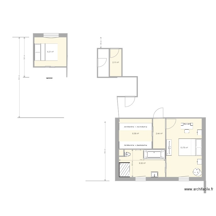 plan final avec cotations. Plan de 0 pièce et 0 m2