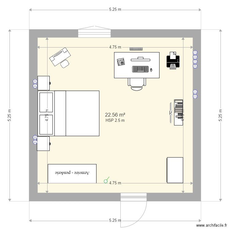 CHAMBRE BUREAU. Plan de 0 pièce et 0 m2