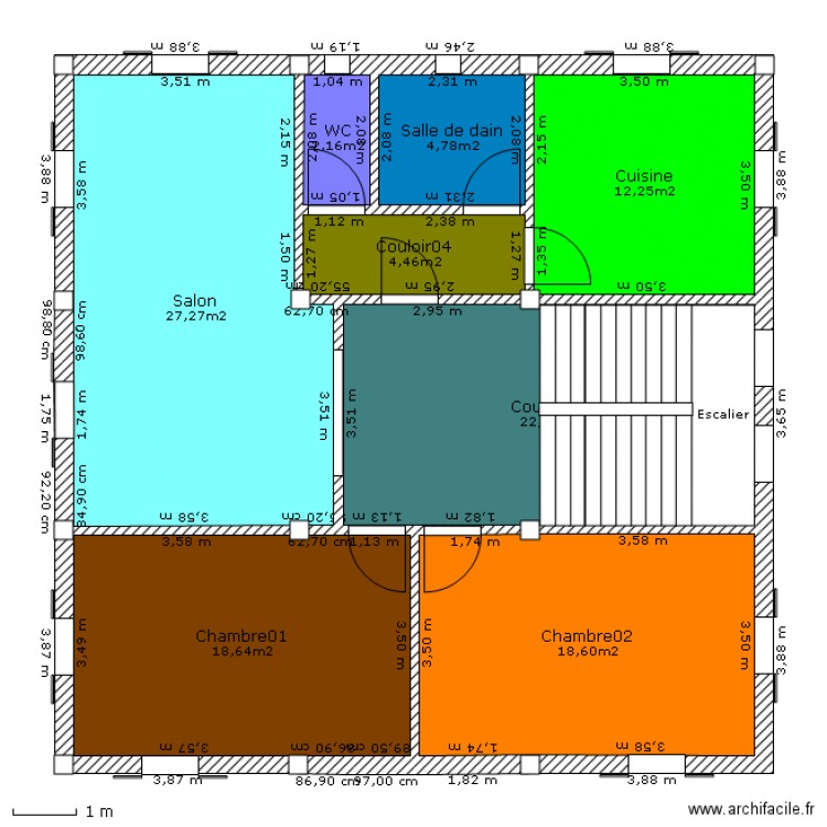 1er etage. Plan de 0 pièce et 0 m2