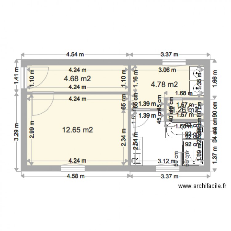 1er étage droite bastide. Plan de 0 pièce et 0 m2