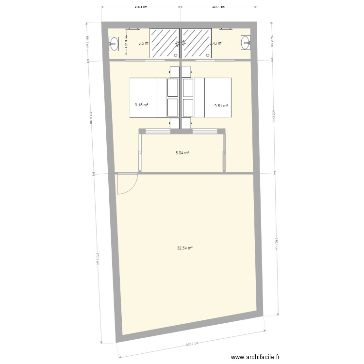 projet V4. Plan de 6 pièces et 63 m2