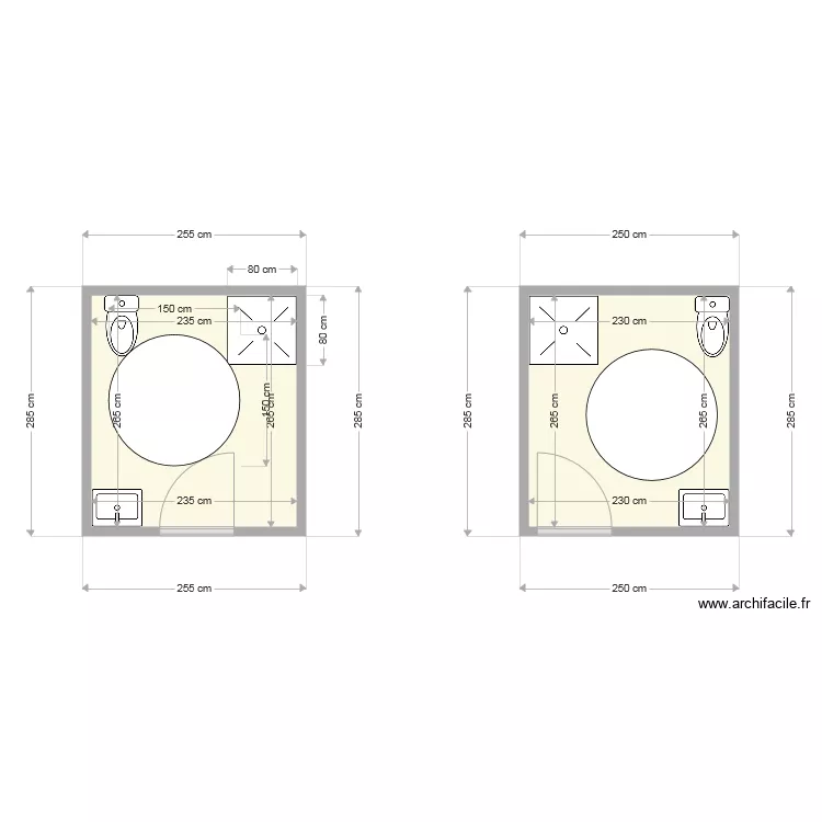 wc pmr. Plan de wc pmr. Plan de
