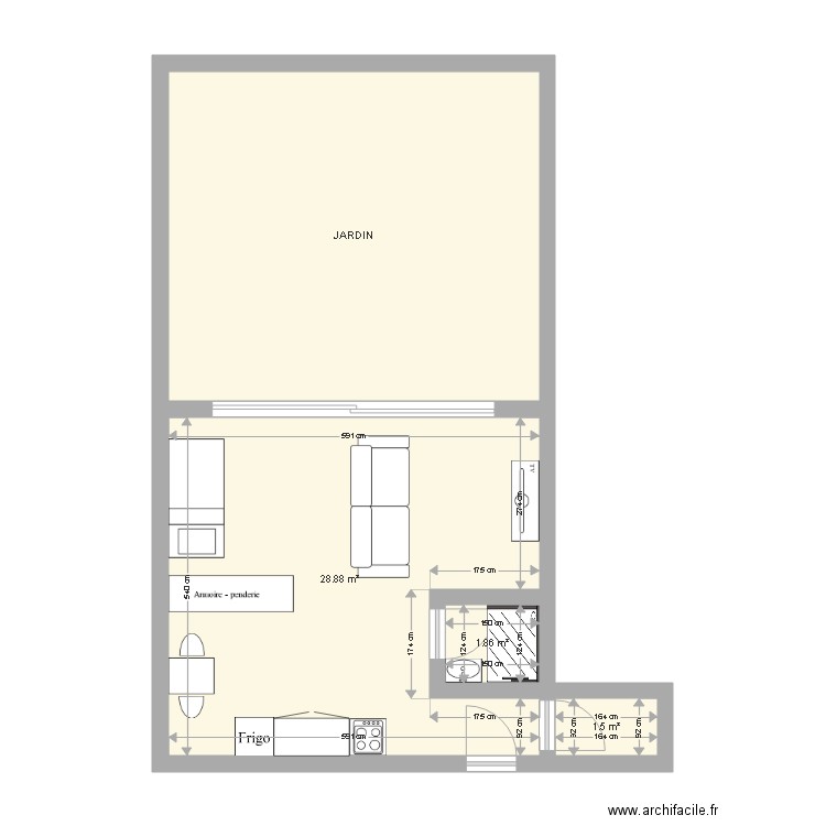 bouge studio. Plan de 0 pièce et 0 m2